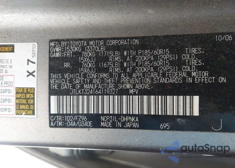 2006 Scion Xb from USA, damaged, VIN JTLKT324164119327